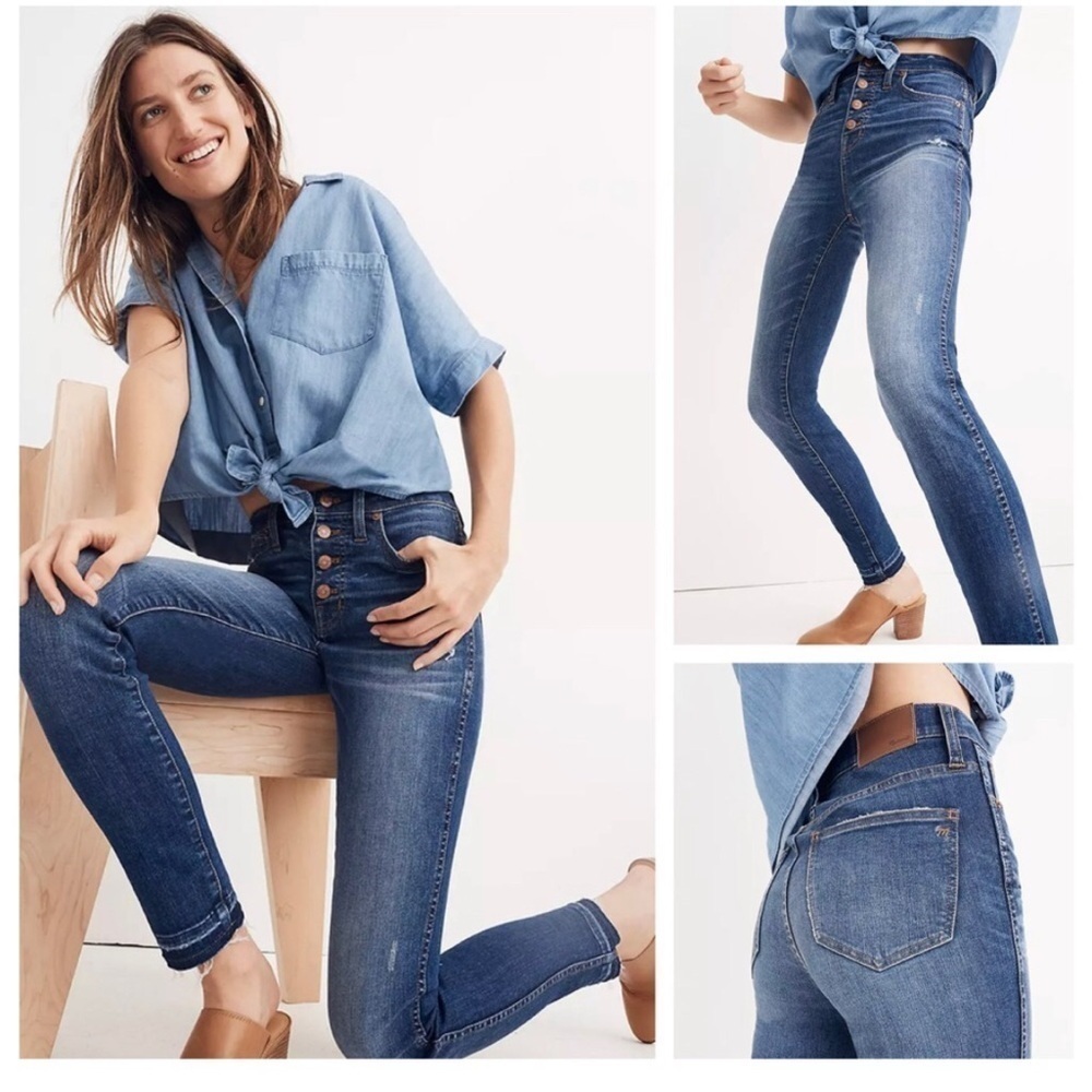Madewell 10" High-Rise Skinny Jeans: Drop-Hem Edition